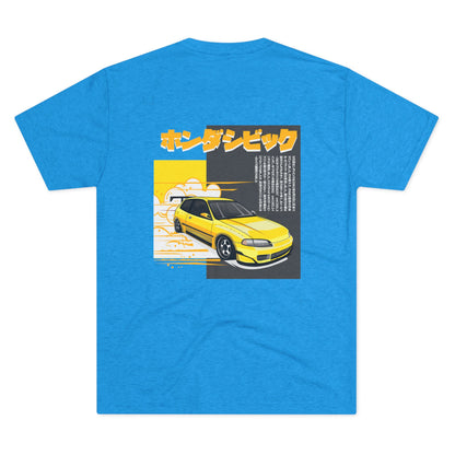 Honda Civic Estilo Enthusiast Unisex Tri-Blend Crew Tee - Retro Car T-shirt Design - CreativeRino