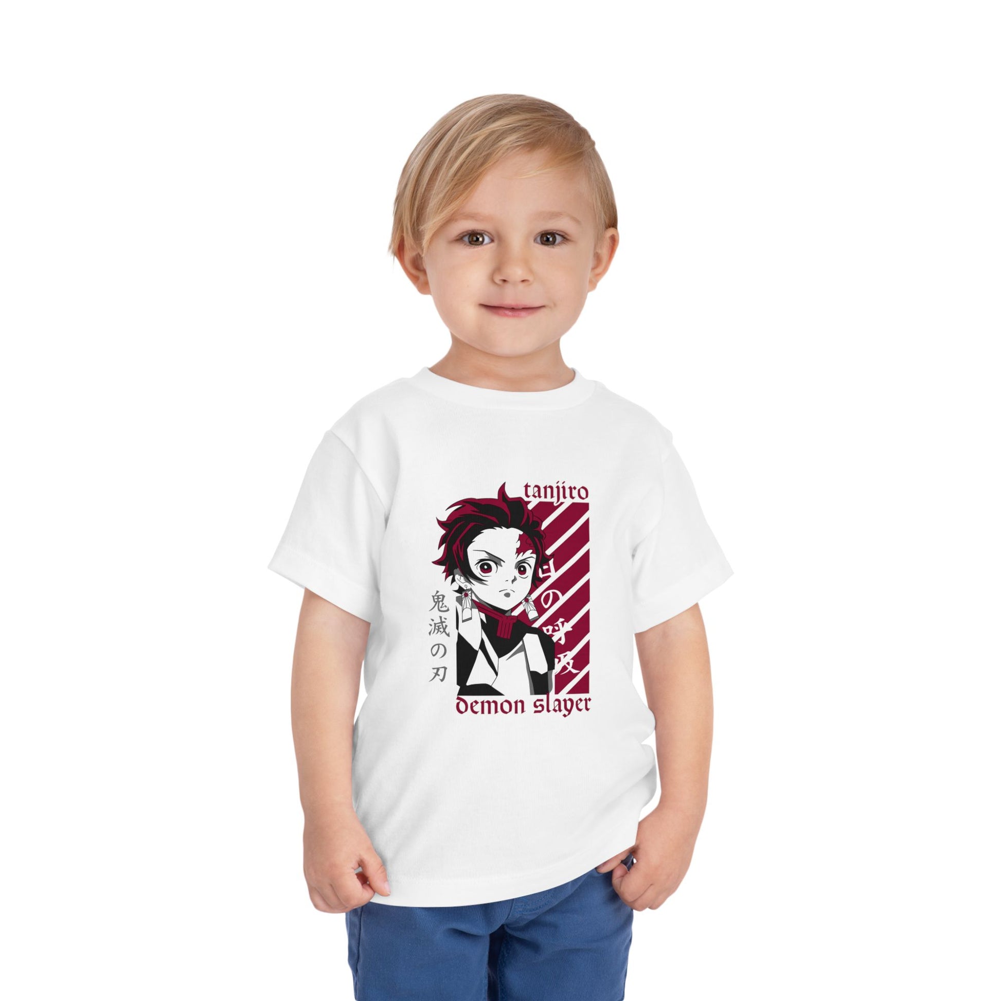 Toddler Demon Slayer Tee - Tanjiro Short Sleeve Anime T-shirt for Kids - CreativeRino
