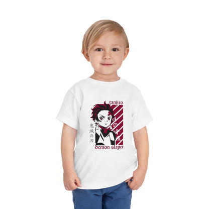 Toddler Demon Slayer Tee - Tanjiro Short Sleeve Anime T-shirt for Kids - CreativeRino