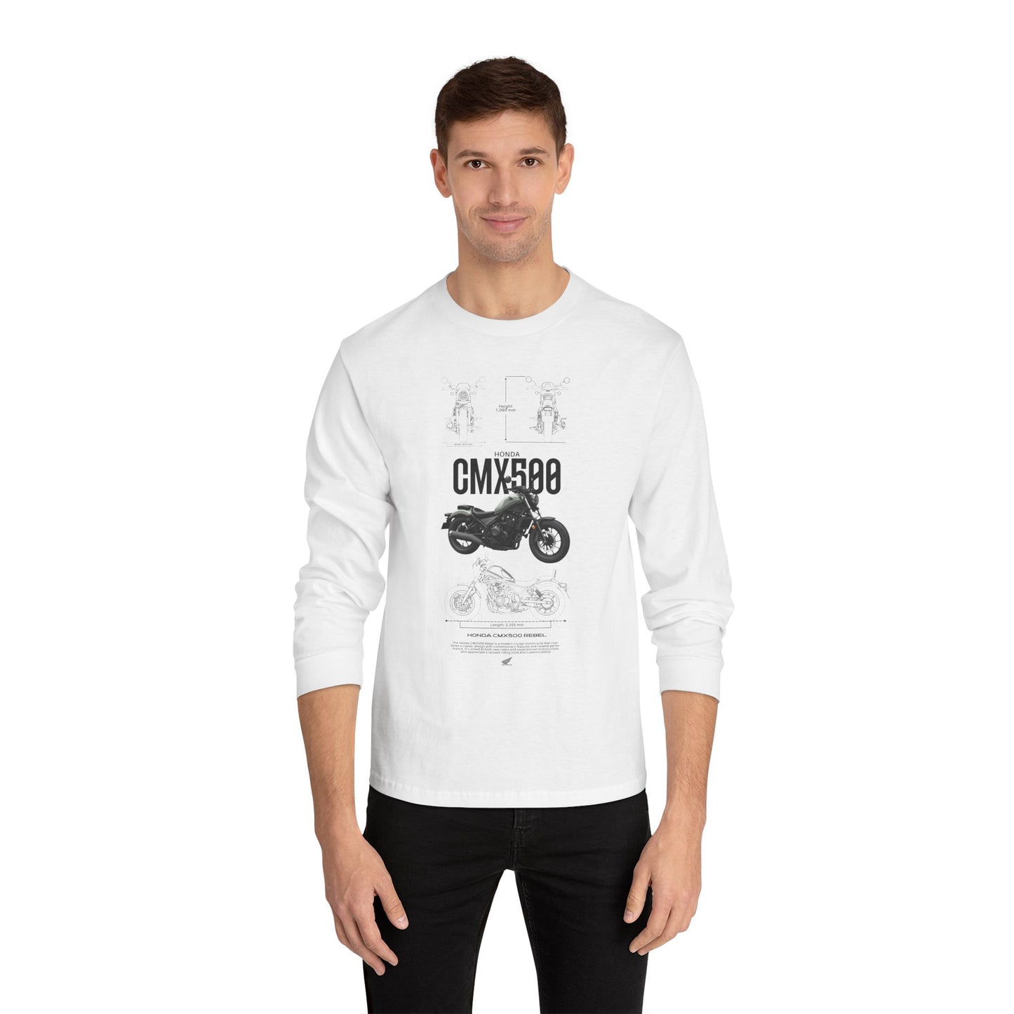 Honda CMX500 Rebel Motorcycle Long Sleeve T-Shirt for Enthusiasts - CreativeRino