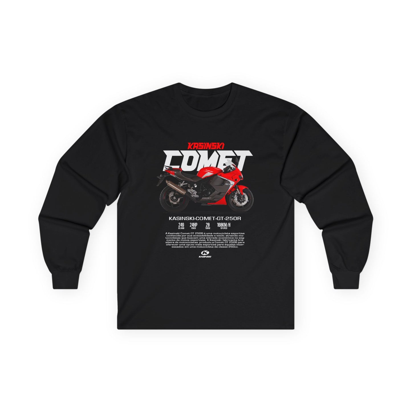 Kasinski Comet GT 250R Motorcycle Long Sleeve Tee - Unisex Ultra Cotton Graphic T-shirt - CreativeRino