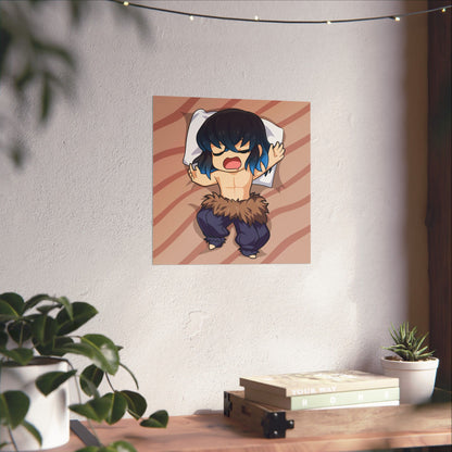 Cute Anime Character Matte Poster - Cozy & Playful Wall Art for Demon Slayer Lovers - CreativeRino