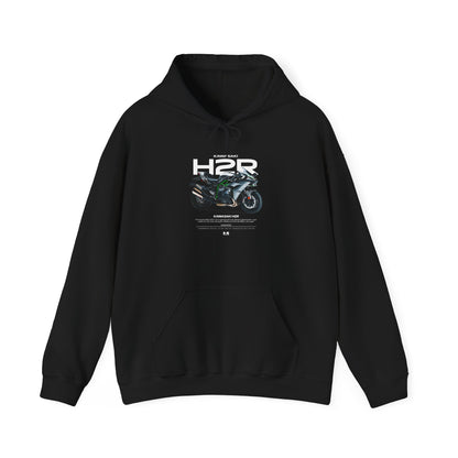 Kawasaki Ninja H2R Motorcycle Enthusiast Heavy Blend Hooded Sweatshirt - CreativeRino