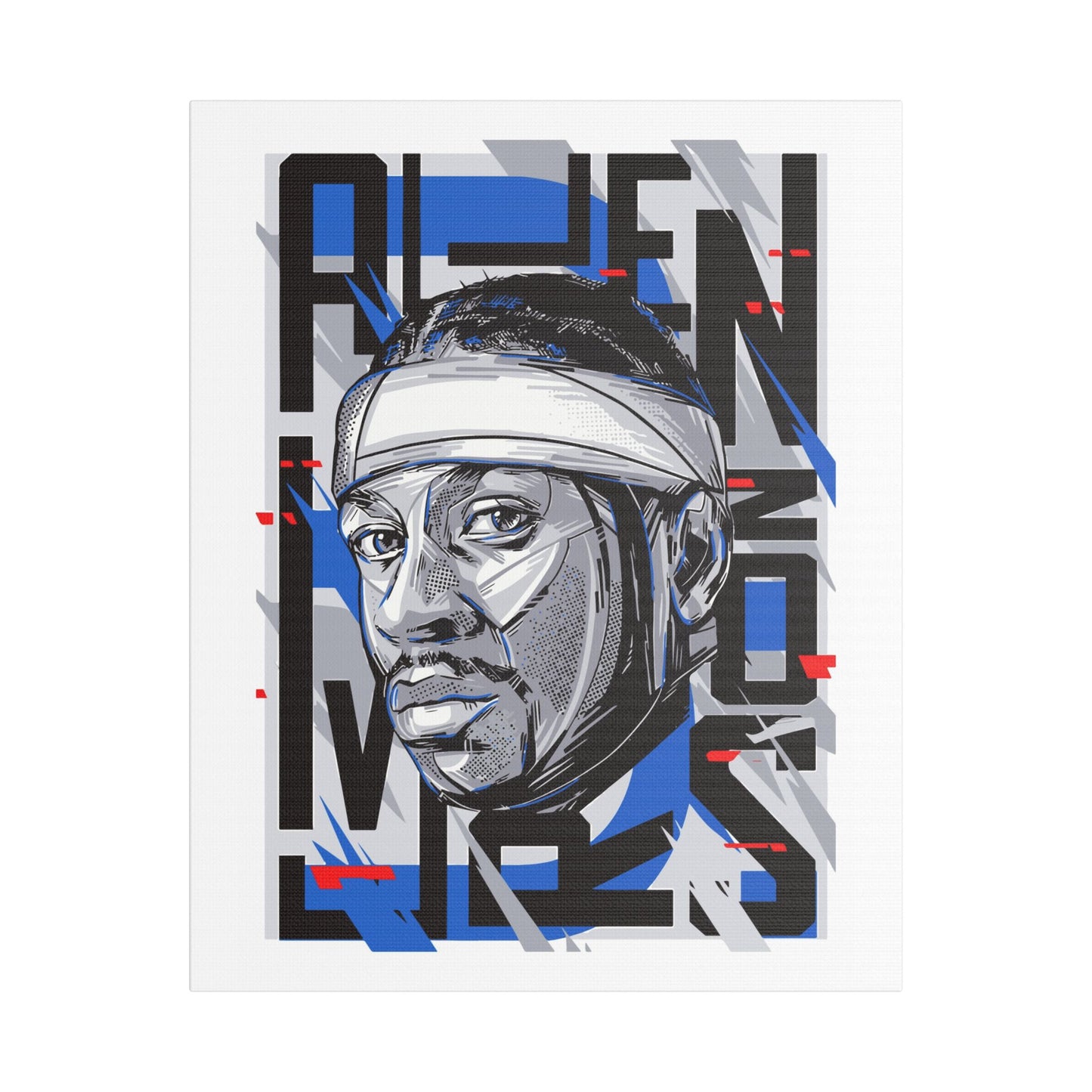 Allen Iverson Art Satin Canvas - Stretched Wall Decor Featuring Iconic Basketball Wall Art - CreativeRino