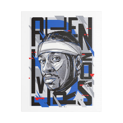 Allen Iverson Art Satin Canvas - Stretched Wall Decor Featuring Iconic Basketball Wall Art - CreativeRino