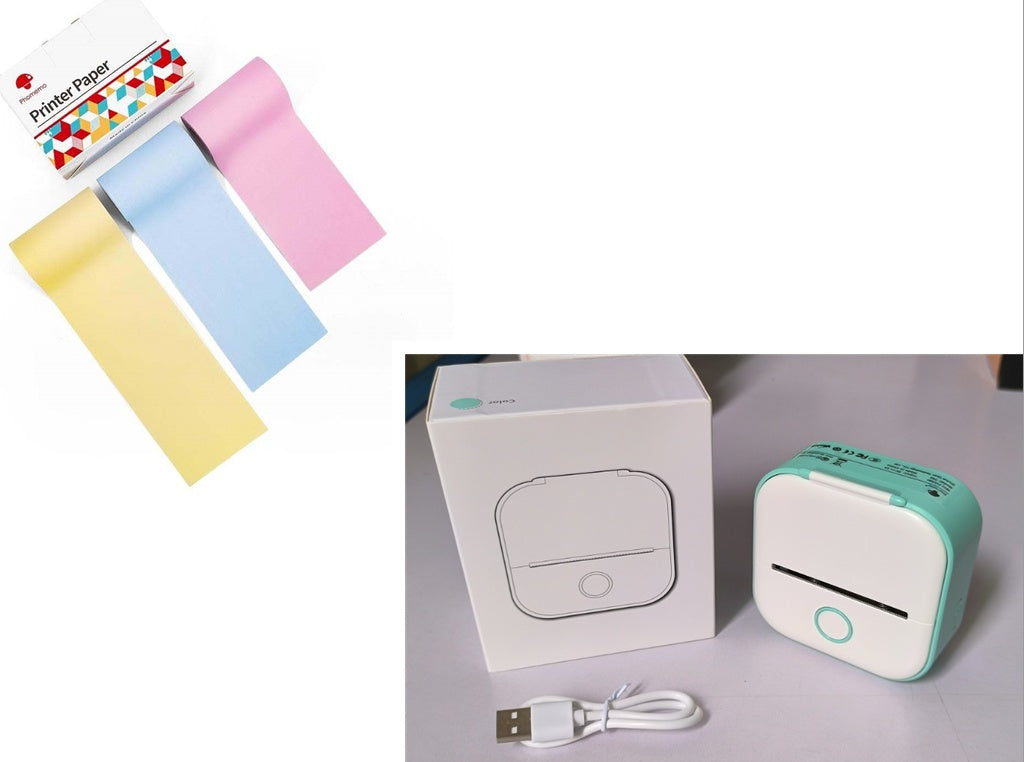 Portable Mini Thermal Label Printer Home Photo Printer Student Wrong Question Printer Bluetooth-compatible Mini Label Printer Price Tag CreativeRino