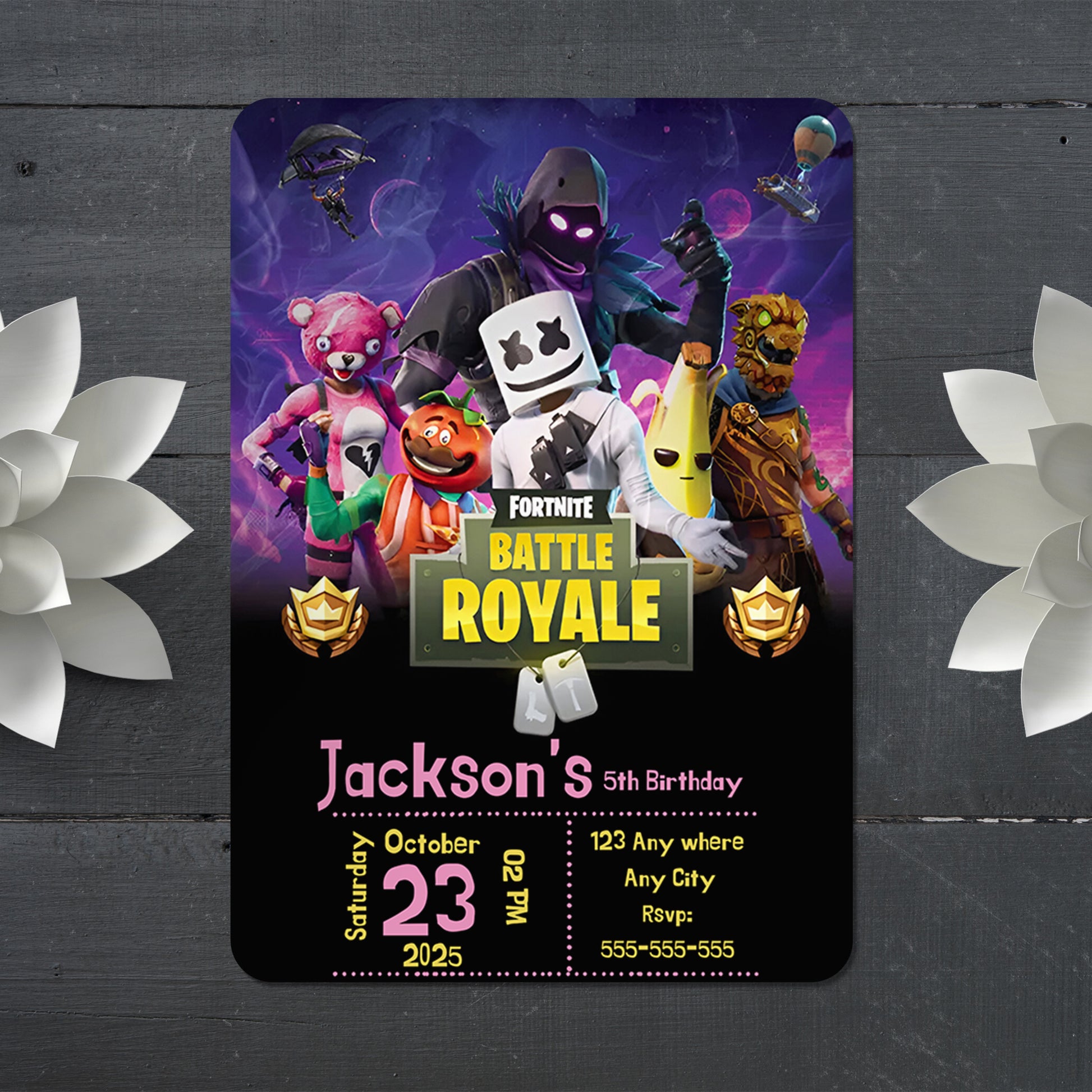 Fortnite Birthday Invitation Template - CreativeRino