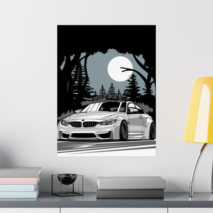 BMW Matte Vertical Poster - Car Enthusiast Wall Art - CreativeRino