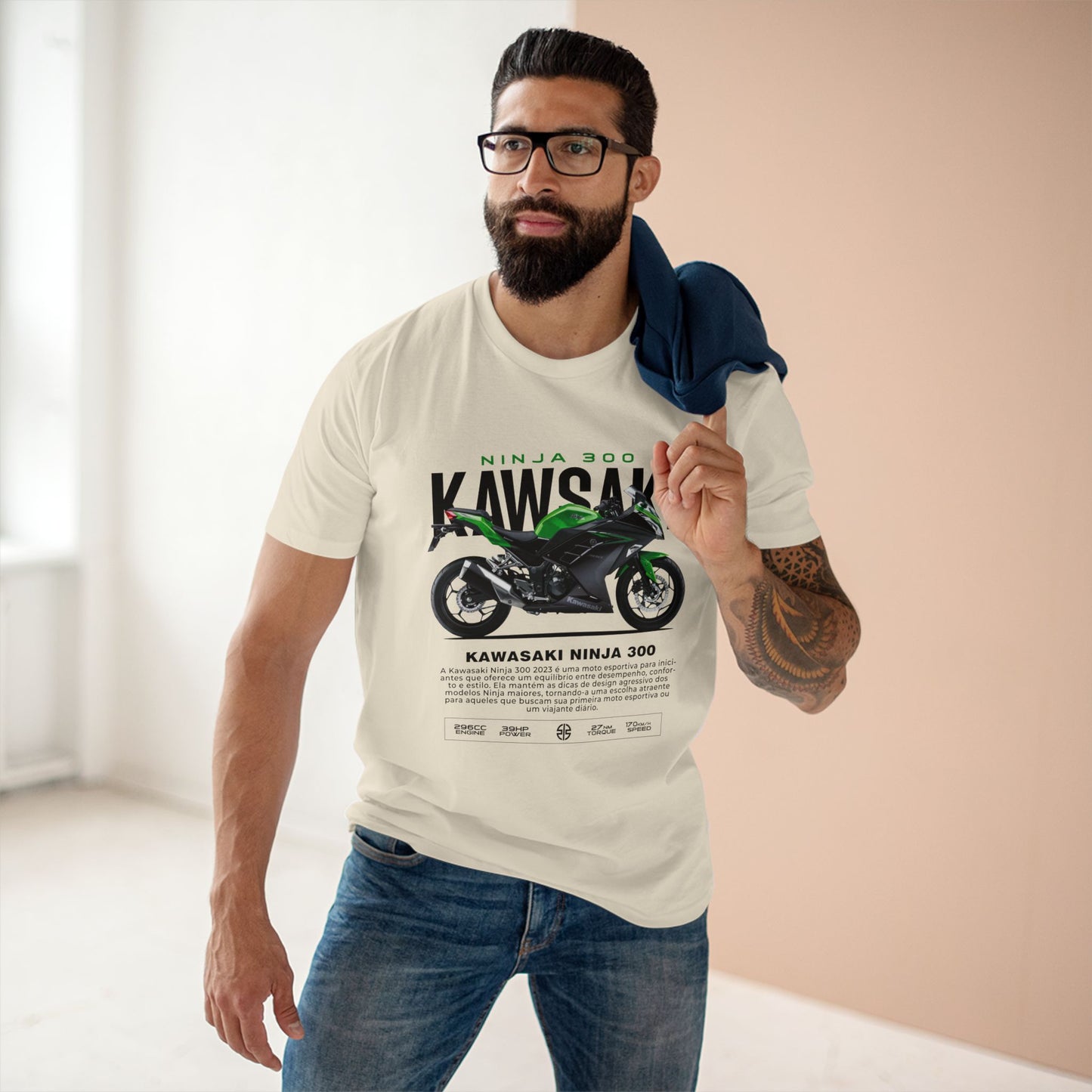 Kawasaki Ninja 300 Motorcycle Tee - Perfect T-shirt for Riders & Fans - CreativeRino