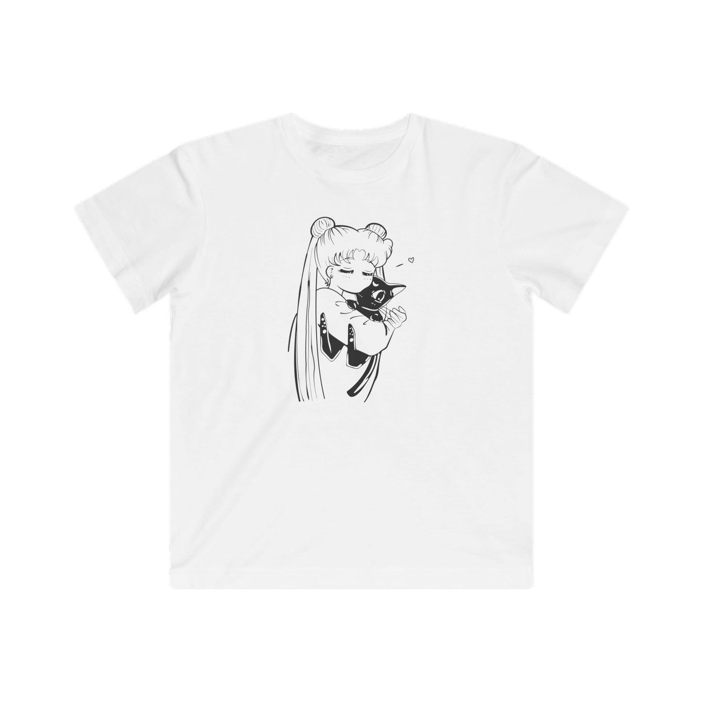 Anime Character Love Kids Tee - Cute Sailor Moon Graphic T-shirt for Young Fans - CreativeRino