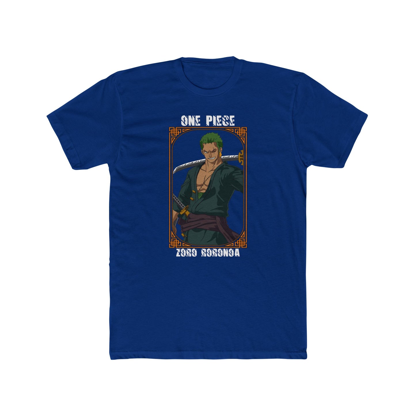 One Piece Zoro Roronoa Unisex Cotton Crew Tee - Stylish Anime T-shirt for Fans - CreativeRino