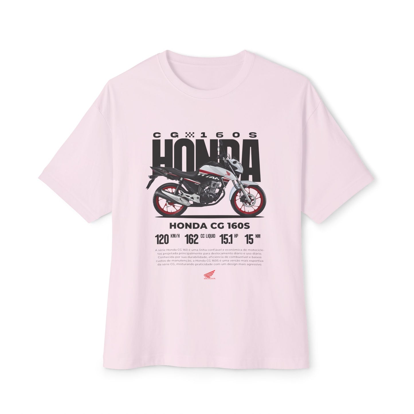 Honda CG 160s Motorcycle Unisex Oversized Tee | Motorcycle T-shirt - CreativeRino