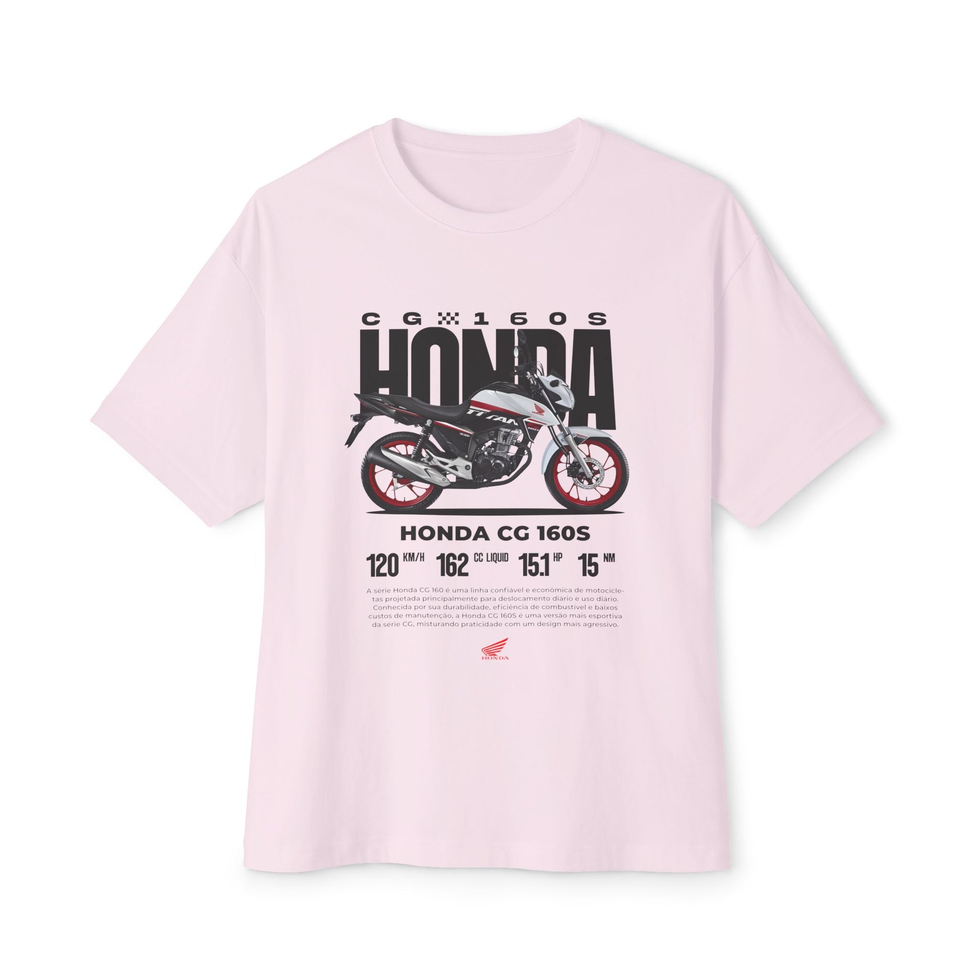 Honda CG 160s Motorcycle Unisex Oversized Tee | Motorcycle T-shirt - CreativeRino