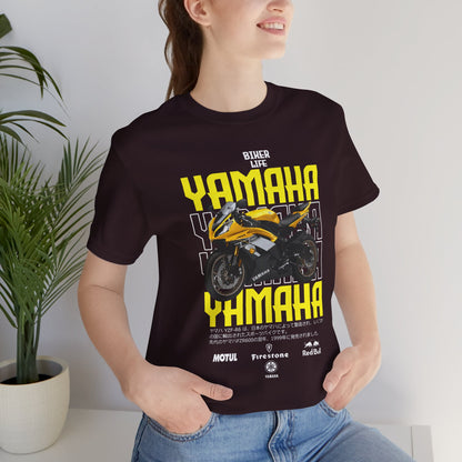 Yamaha Motorcycle Lovers Tee - Bold Biker Graphic Short Sleeve T-Shirt - CreativeRino