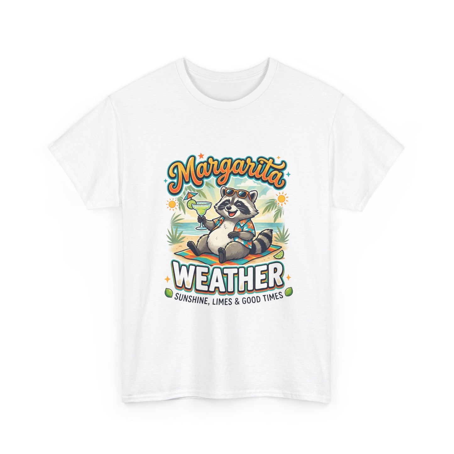 Margarita Weather T-Shirt — Cute Raccoon Cocktail Tee for Summer & Parties Printify