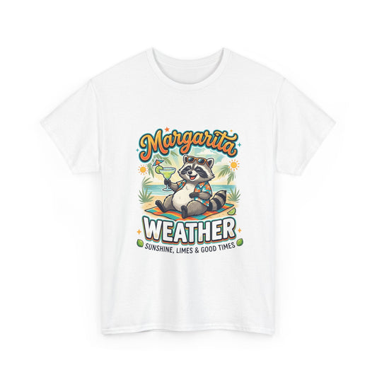 Margarita Weather T-Shirt — Cute Raccoon Cocktail Tee for Summer & Parties Printify