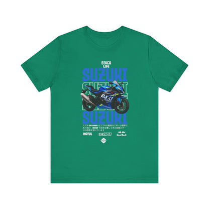 Biker Life Suzuki T-Shirt - Unisex Jersey Tee for Motorcycle Enthusiasts - CreativeRino