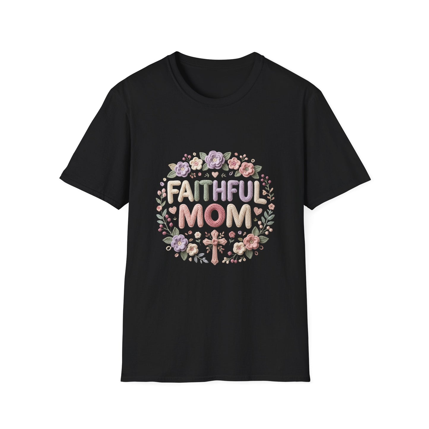 Faithful Mom T-Shirt — Floral Christian Mother's Day Tee Printify