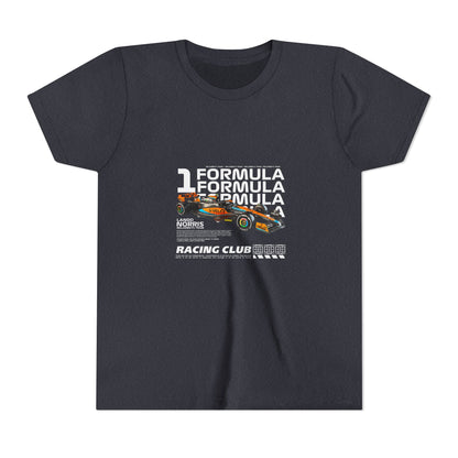 Formula 1 Racing Club Youth Tee - Cool Black Short Sleeve T-shirt for Young Fans - CreativeRino