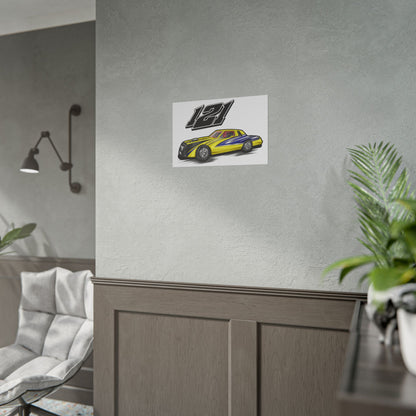 Racing Car Artwork Poster - Vibrant 121 Design for Auto Enthusiasts - CreativeRino