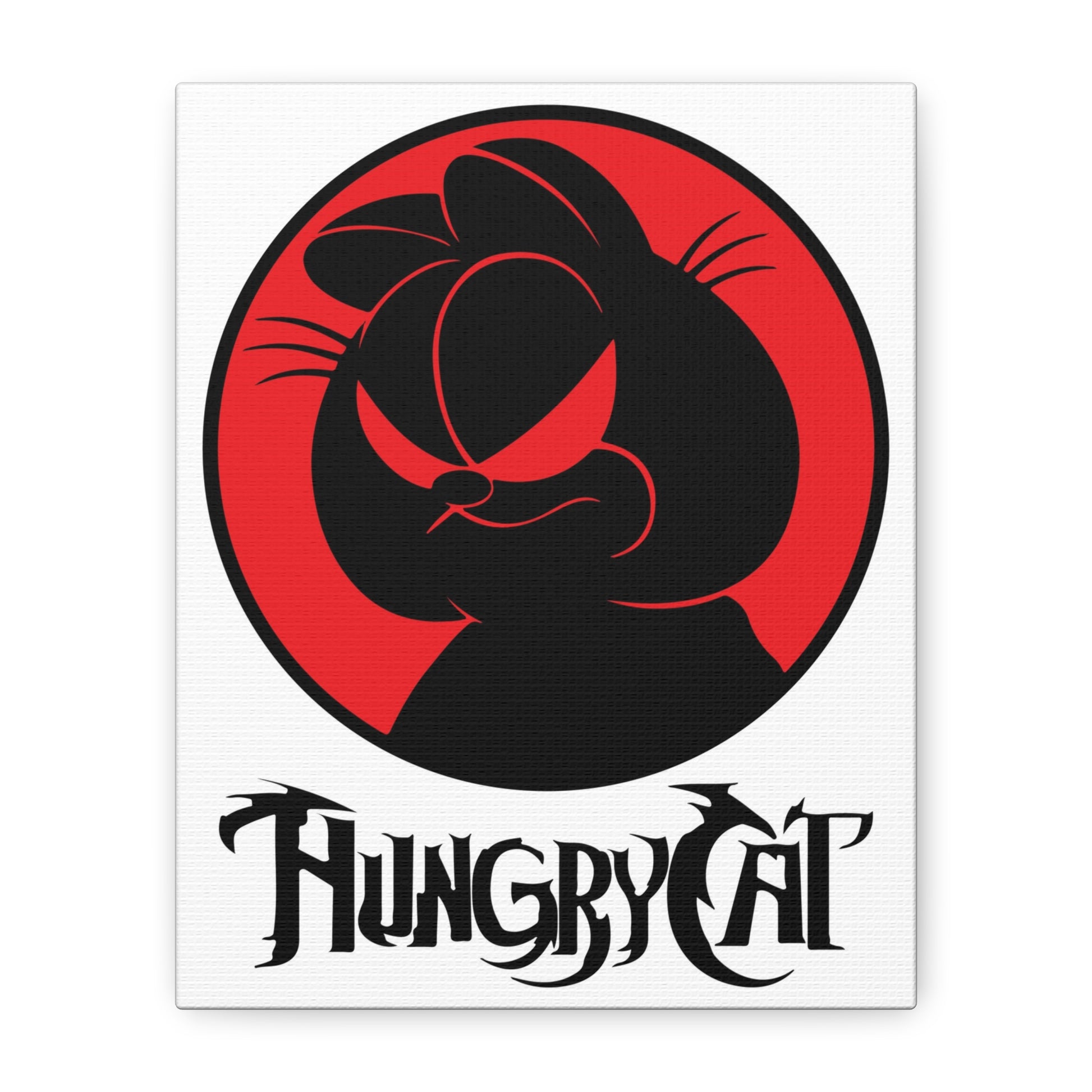 Hungry Cat Wall Art - Anime Matte Stretched Canvas Decor - CreativeRino