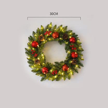 Multi-Size Christmas Rattan Wreath (30-60cm) | Door & Window Holiday Scene Decoration