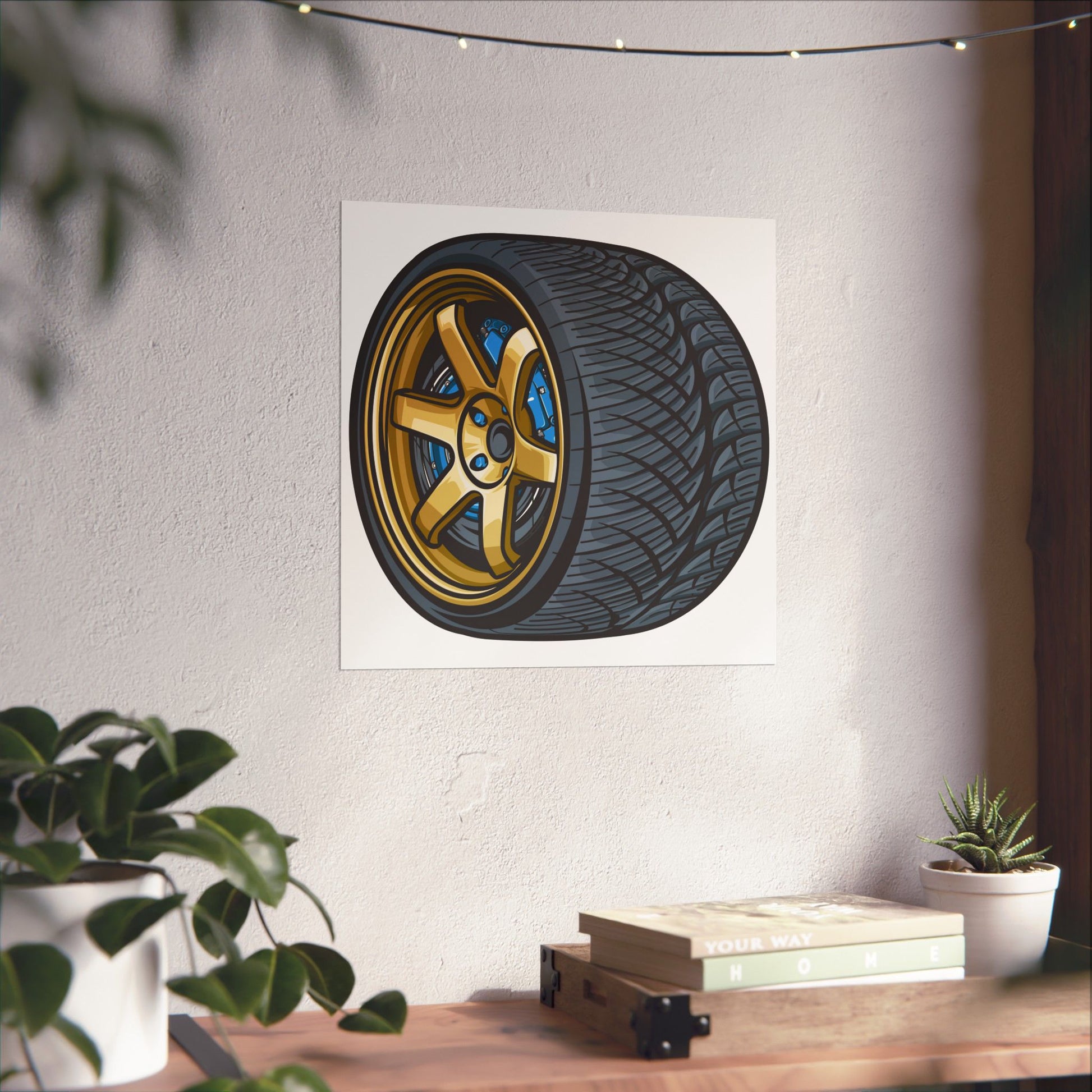 Racing Tire Matte Square Poster - Perfect Poster for Car Enthusiasts and Garage Decor - CreativeRino