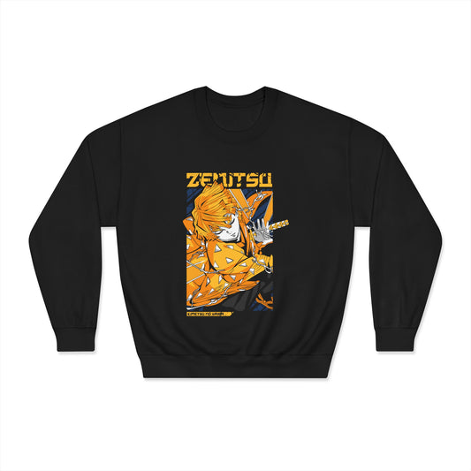 Zenitsu Agatsuma Anime Unisex Crewneck Sweatshirt - Demon Slayer Perfect for Fans - CreativeRino