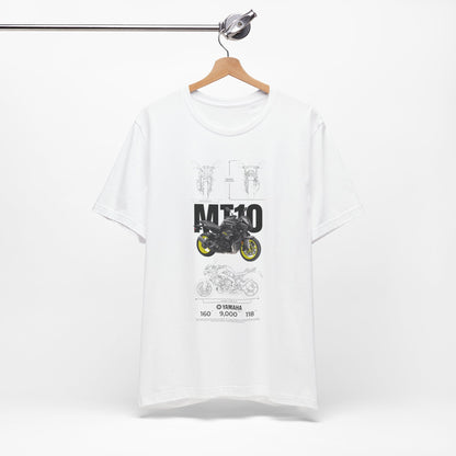 Yamaha MT 10 Motorcycle Tee - Unisex Jersey Short Sleeve T-shirt for Riders - CreativeRino