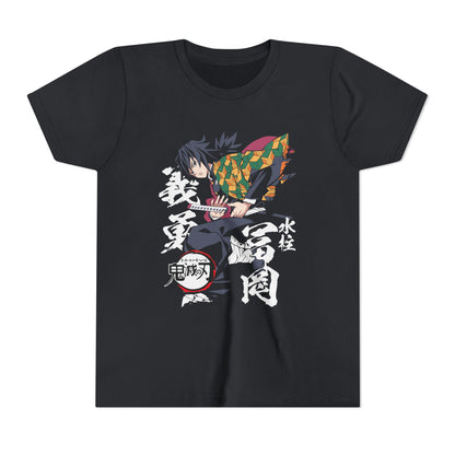 Anime-Inspired Youth Short Sleeve Tee - Demon Slayer Print T-shirt - CreativeRino