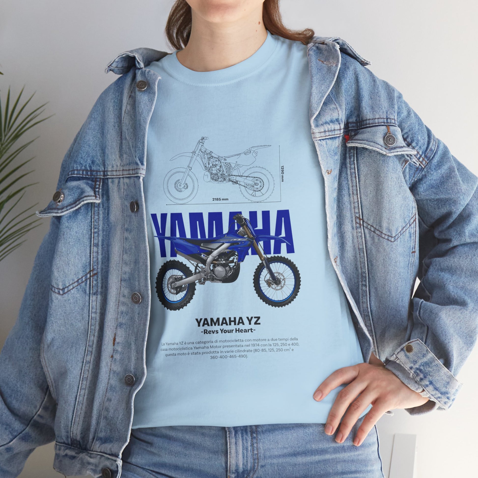 Yamaha YZ Motorcycle Unisex Heavy Cotton Tee - Perfect T-shirt for Bikers and Motorcycle Enthusiasts - CreativeRino