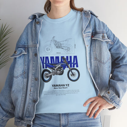 Yamaha YZ Motorcycle Unisex Heavy Cotton Tee - Perfect T-shirt for Bikers and Motorcycle Enthusiasts - CreativeRino