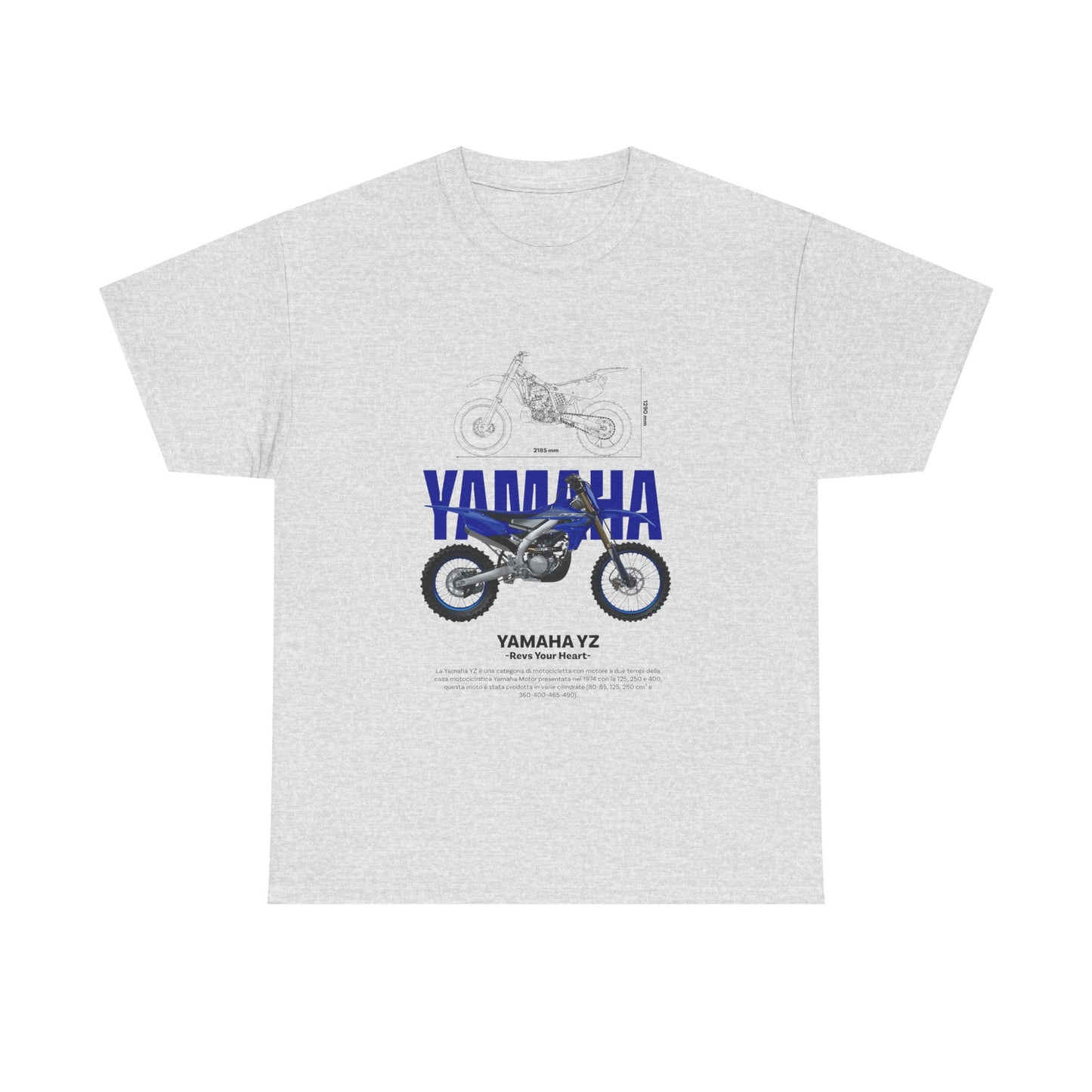 Yamaha YZ Motorcycle Unisex Heavy Cotton Tee - Perfect T-shirt for Bikers and Motorcycle Enthusiasts - CreativeRino