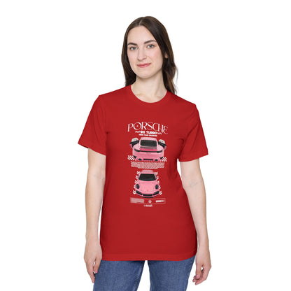 Porsche 911 Turbo S Pink Sports Car T-Shirt - USA-Made Unisex Tee - CreativeRino