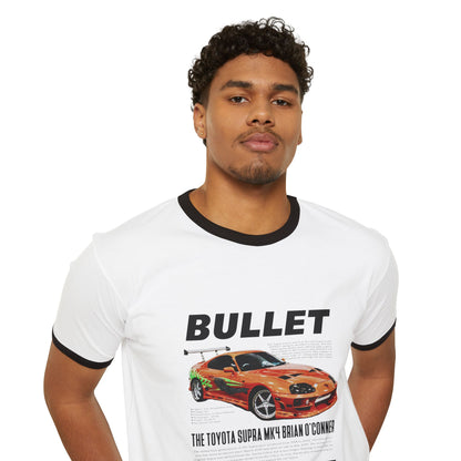 Toyota Supra MK4 Brian Unisex Ringer T-Shirt | Fast and Furious Car T-shirt - CreativeRino