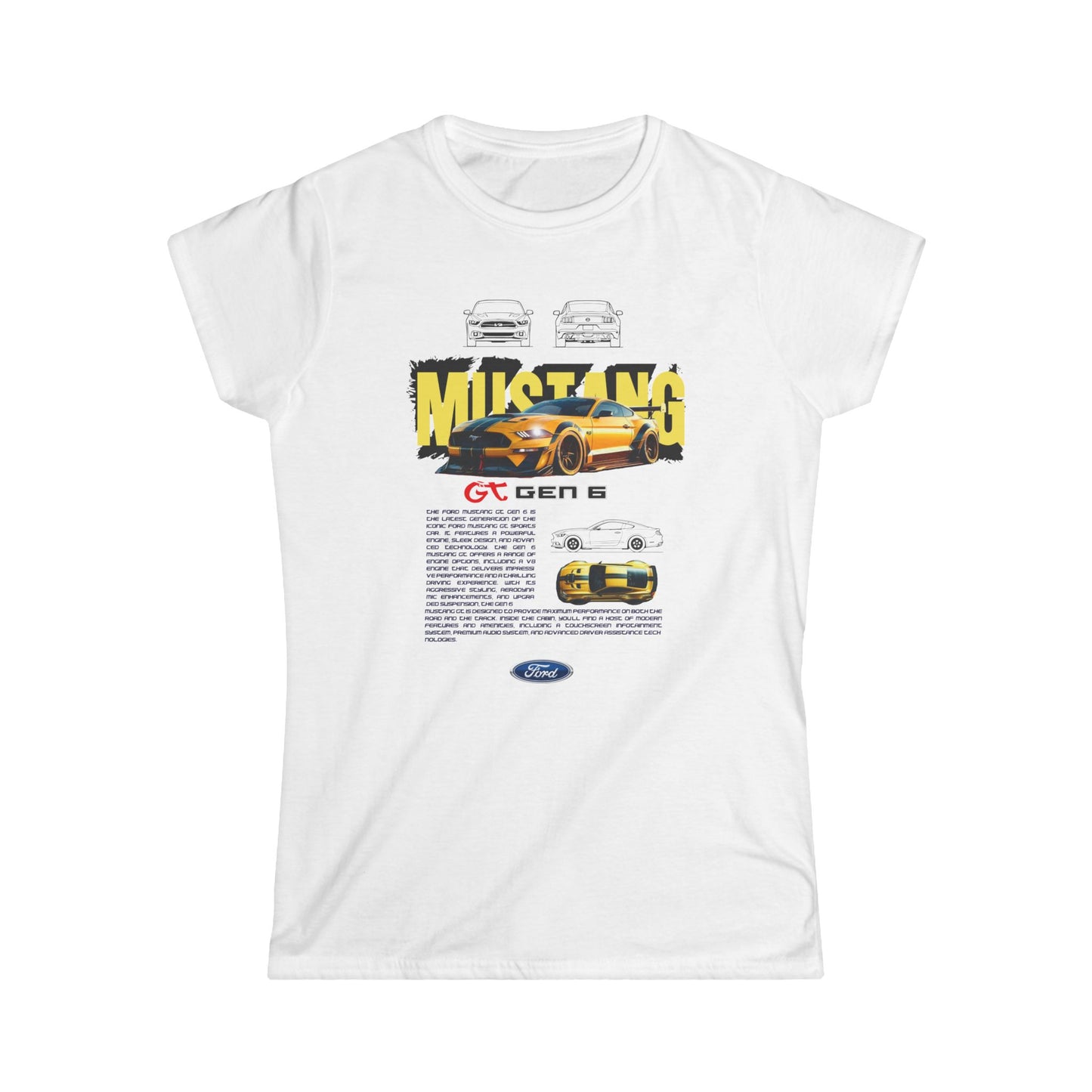 Ford Mustang Women's Softstyle Tee - Classic Car Enthusiast T-shirt - CreativeRino
