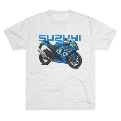 Suzuki GSX-R1000 Motorcycle Unisex Tri-Blend Crew T-shirt - Comfortable & Stylish Biker Apparel - CreativeRino