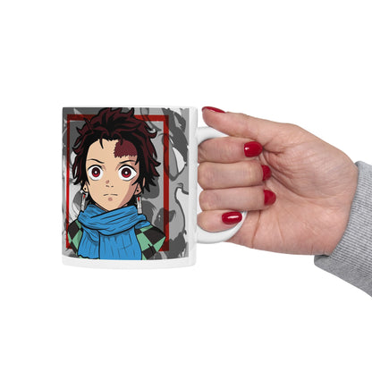 Anime-Inspired Ceramic Mug - Tanjiro Bold Character Design - CreativeRino