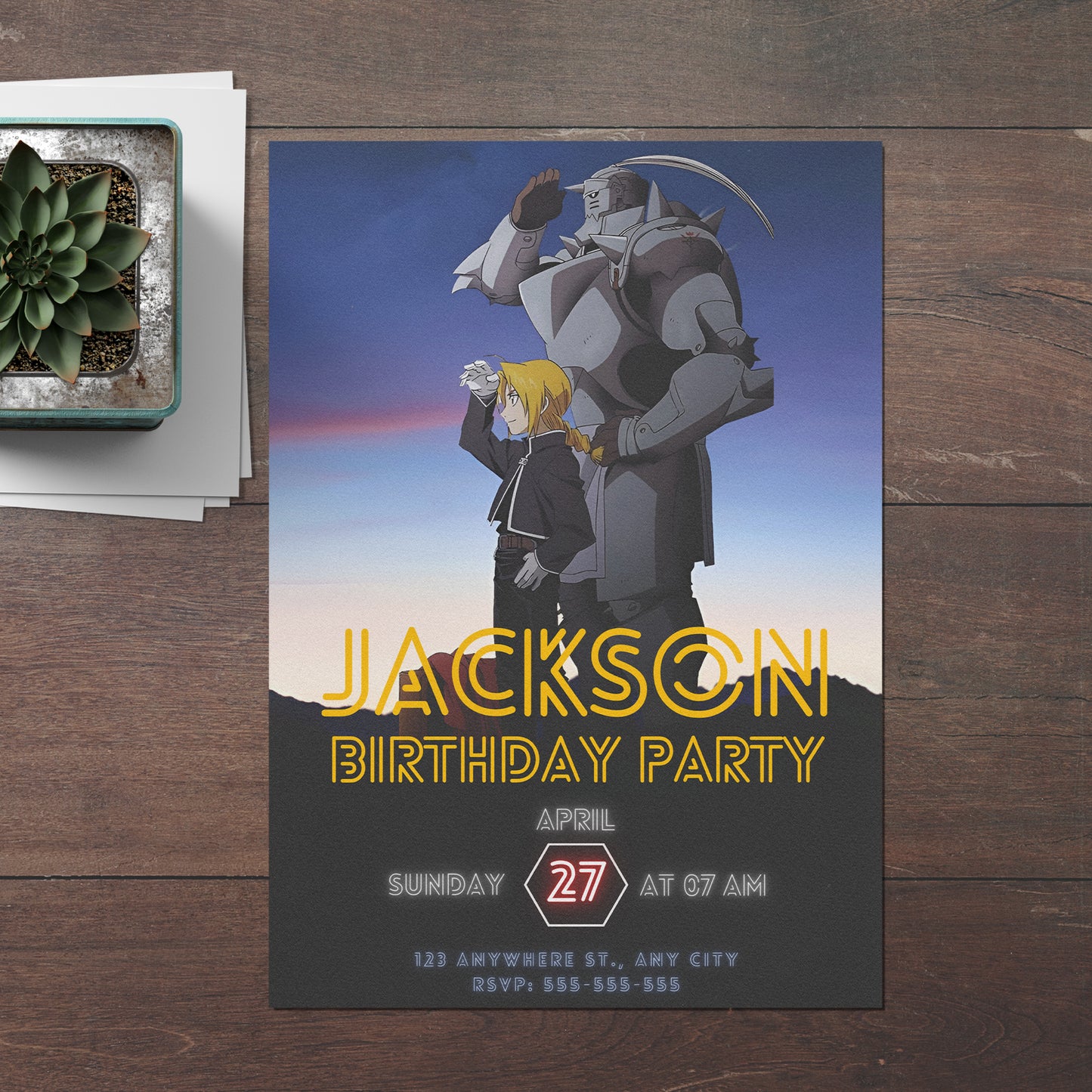 Fullmetal Alchemist  Birthday Invitation Template - CreativeRino