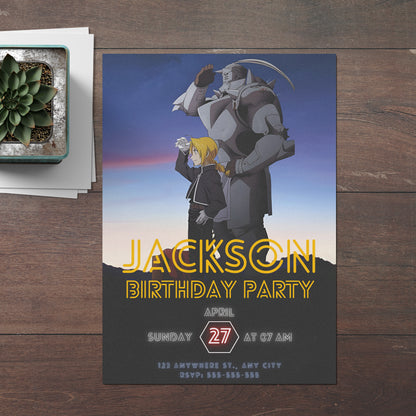 Fullmetal Alchemist  Birthday Invitation Template - CreativeRino
