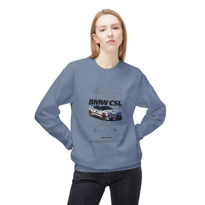 BMW CSL Fleece Crewneck Sweatshirt - Perfect for Car Enthusiasts - CreativeRino
