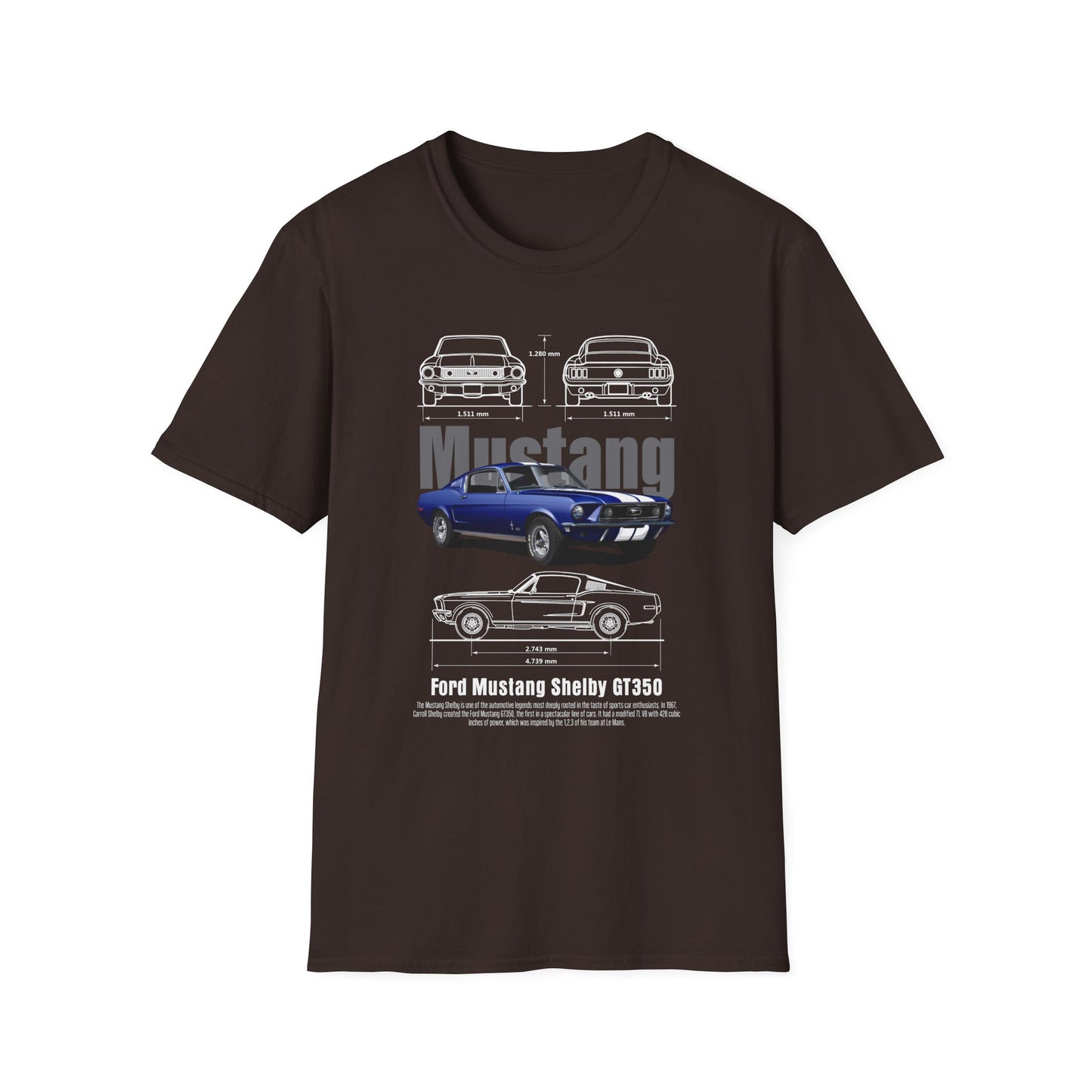 Ford Mustang Shelby GT350 Unisex Softstyle T-Shirt - Car Lovers Tee - CreativeRino