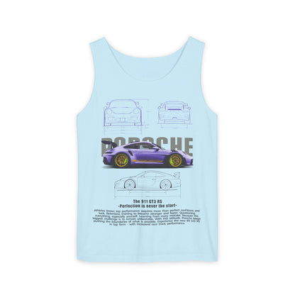 Unisex Garment-Dyed Tank Top - Porsche Design - Perfect T-shirt for Car Enthusiasts - CreativeRino
