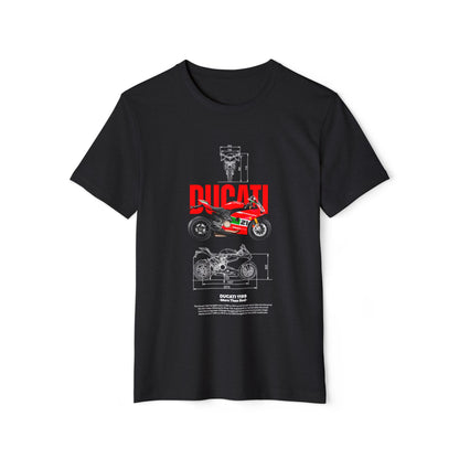 Ducati 1199 Graphic Unisex Recycled Organic T-Shirt - Eco-Friendly Biker Apparel - CreativeRino