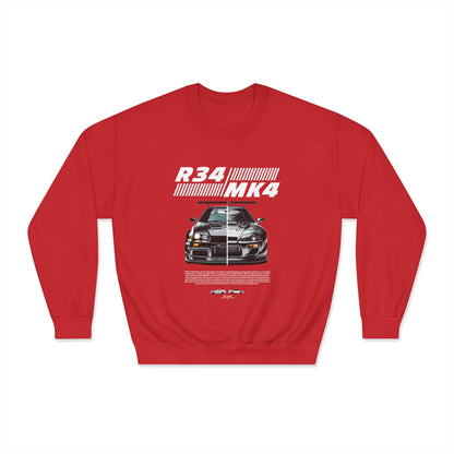 R34 MK4 Unisex DryBlend® Crewneck Sweatshirt - Perfect T-shirt for Car Enthusiasts and Casual Style - CreativeRino