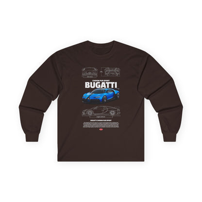 Bugatti Sports Car Unisex Long Sleeve Tee - Perfect T-shirt for Car Enthusiasts - CreativeRino