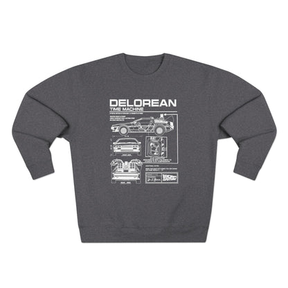 Delorean Time Machine Unisex Crewneck Sweatshirt - Retro Movie Apparel - CreativeRino