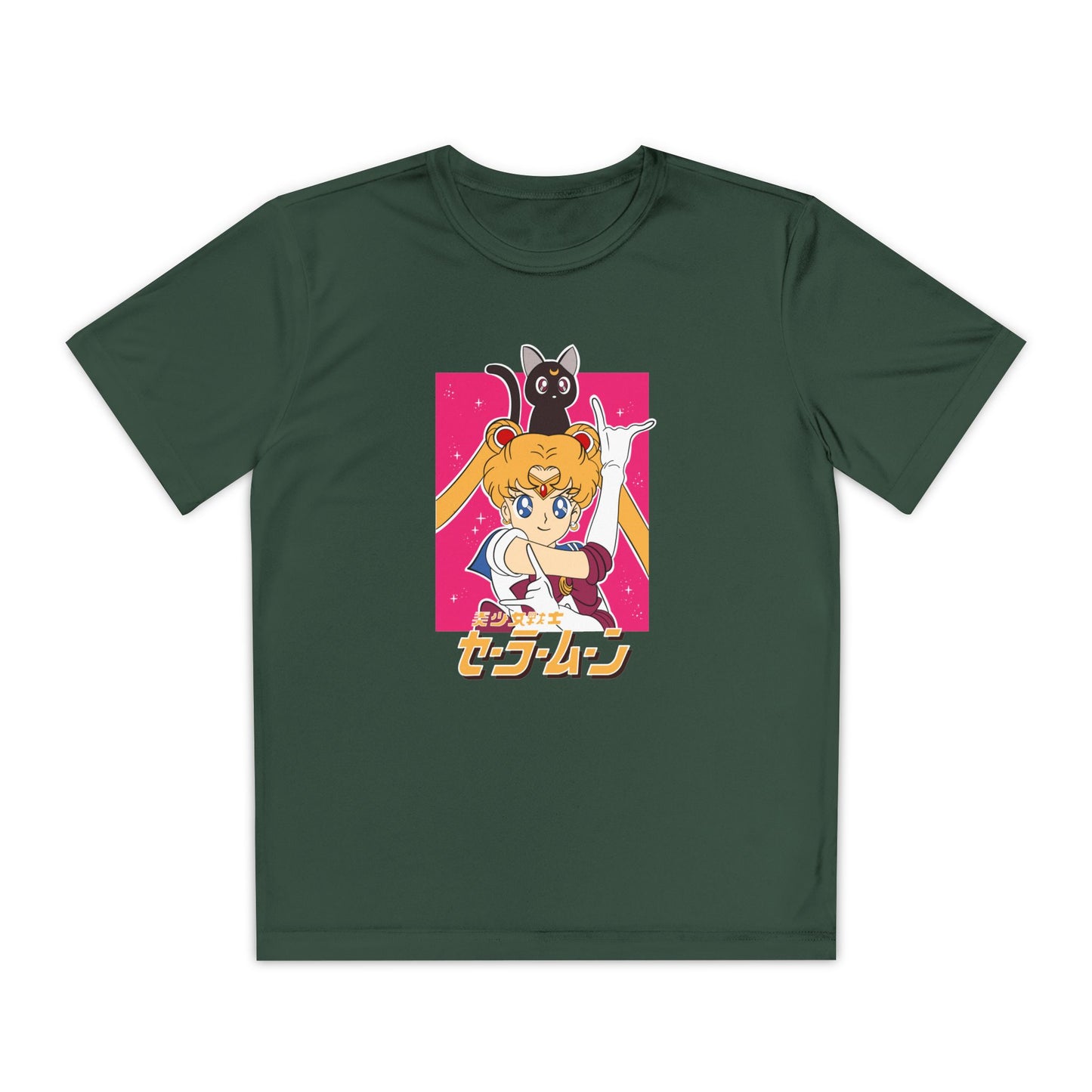 Sailor Moon Youth Competitor Tee with Retro Anime T-shirt Design - CreativeRino