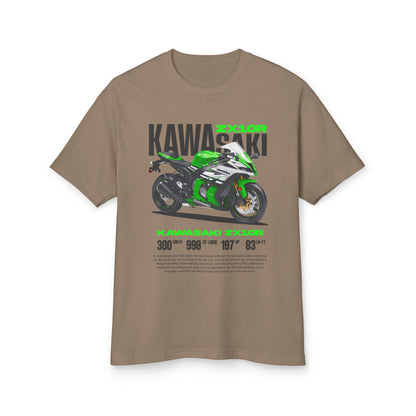 Kawasaki ZX10R Heavyweight Cotton Tee - Unisex Motorcycle T-shirt - CreativeRino