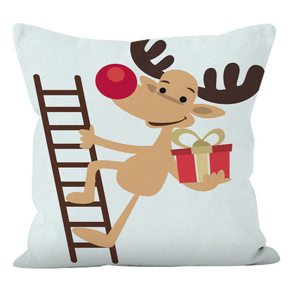 Super Soft Christmas Pillow Cover | Reindeer & Snowman Holiday Sofa Cushion